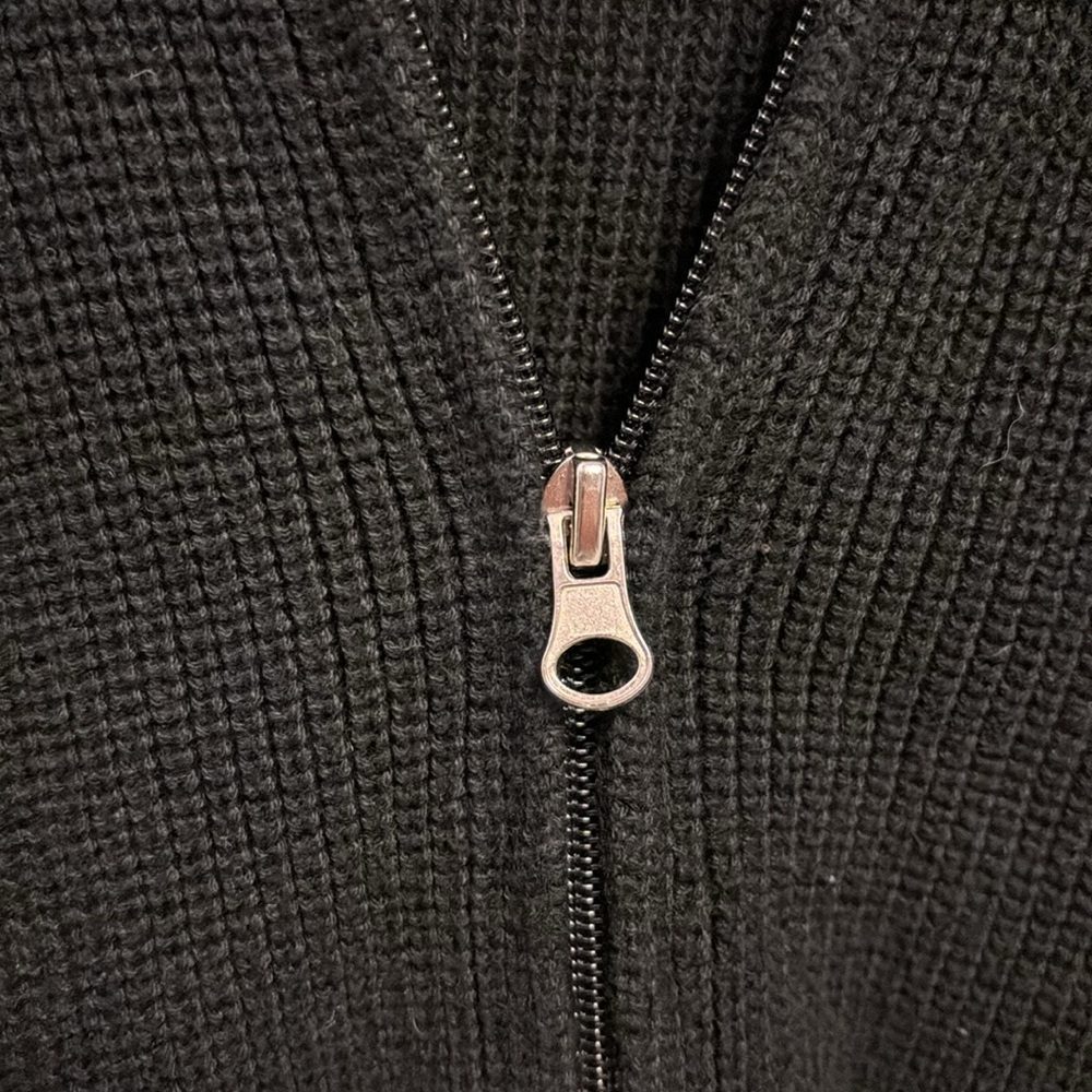 DOCKERS.. BLACK COTTON THICK SWEATER WITH DOUBLE ZIPPER SIZE MEDIUM - Picture 3 of 6
